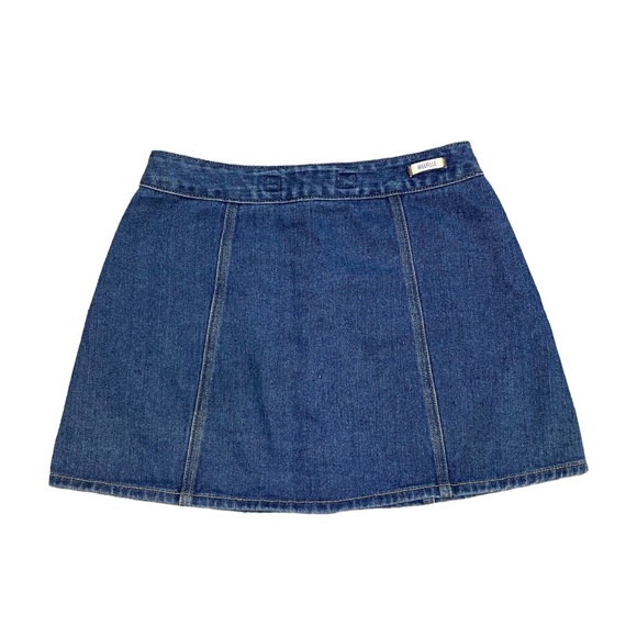 Brandy Melville Snap Front Denim Mini Skirt - Picture 2 of 7